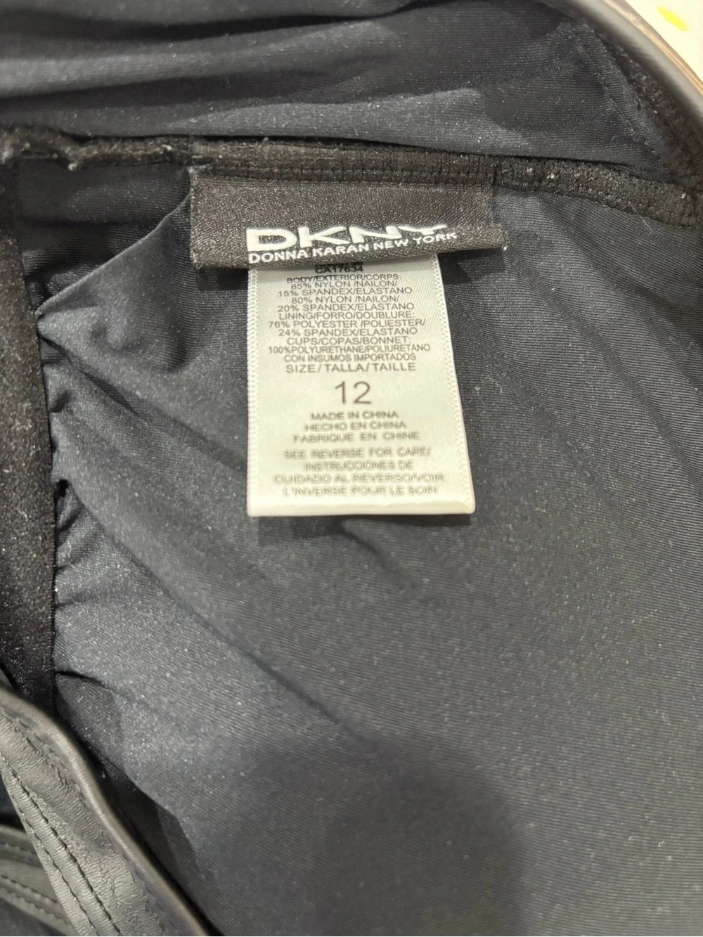 Dkny Black One-Piece Swimsuit dress with Crisscross Straps - Picture 4 of 4
